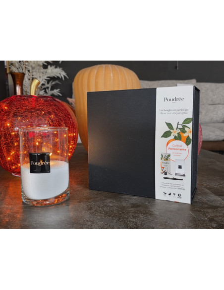 COFFRET POUDRÉE PERMANENTE - MASSAGE À BALI - Bougie en perles + Cylindre + Briquet – Poudrée Paris