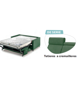 COMO - Canapé convertible – têtières réglables – matelas... 2
