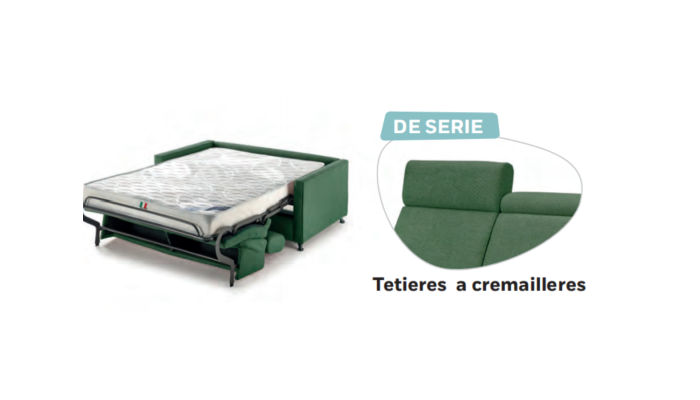 COMO - Canapé convertible – têtières réglables...