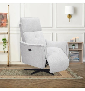 APACHE - Fauteuil pivotant relax bi-moteur 360° - Tissu...