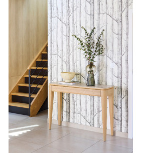 RIVIERA - Console 1 tiroir céramique Dekton® et bois naturel