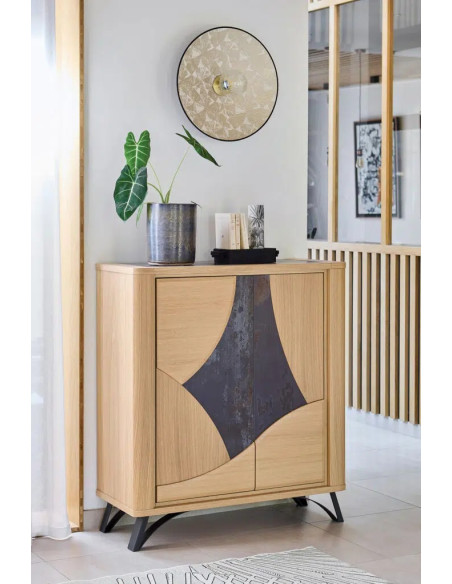 RIVIERA - Bibus 2 portes céramique Dekton® et bois contemporain