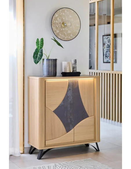 RIVIERA - Bibus 2 portes céramique Dekton® et bois contemporain