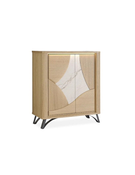 RIVIERA - Bibus 2 portes céramique Dekton® et bois contemporain