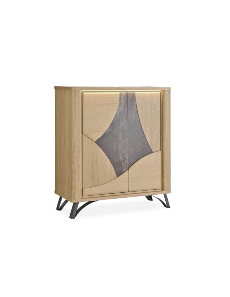 RIVIERA - Bibus 2 portes céramique Dekton® et bois contemporain