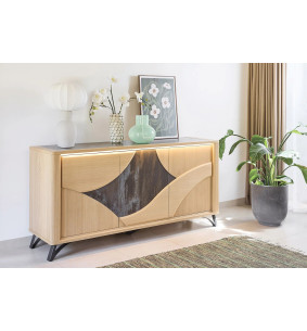 RIVIERA - Enfilade 3 portes 200 cm céramique Dekton® et...