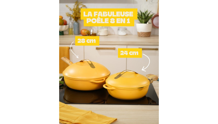 La Fabuleuse Poêle 8 en 1 – 28 cm – Mangue...