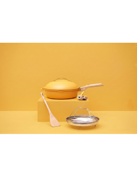 La Fabuleuse Poêle 8 en 1 – 28 cm – Mangue Édition Limitée – Cookut – Poêle 8 en 1 Sans PFAS Tous Feux