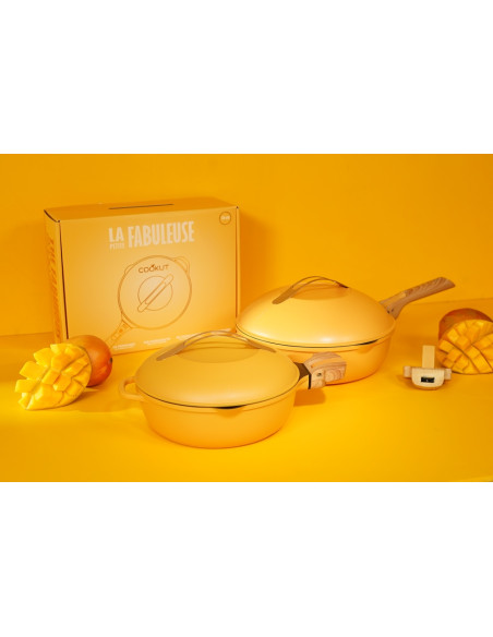 La Fabuleuse Poêle 8 en 1 – 24 cm – Mangue Édition Limitée – Cookut – Poêle 8 en 1 Sans PFAS Tous Feux