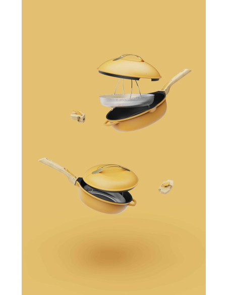 La Fabuleuse Poêle 8 en 1 – 24 cm – Mangue Édition Limitée – Cookut – Poêle 8 en 1 Sans PFAS Tous Feux