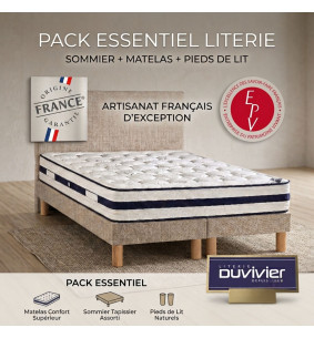PACK ESSENTIEL - Ensemble literie 2x80x200 cm avec...