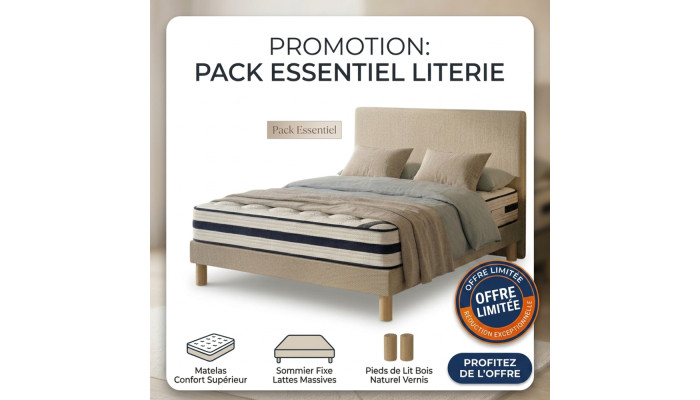 PACK ESSENTIEL - Ensemble literie 140 x 190 cm...