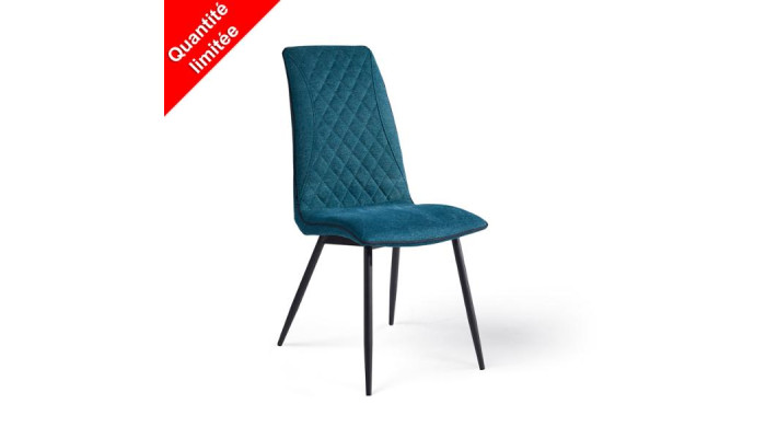 JADE - Chaise tissu turquoise