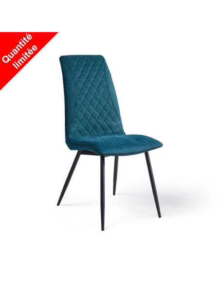 JADE - Chaise tissu turquoise
