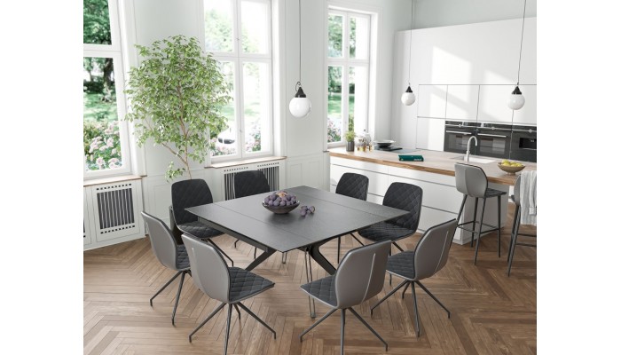 ATTRAIT - Table 2 allonges rétractables céramique titane