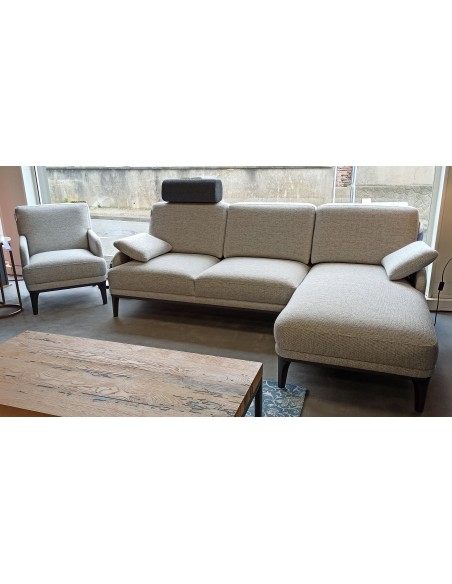 LOUISE - Canapé avec chaise longue et fauteuil