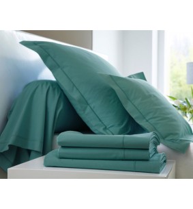 Drap housse UNI bleu canard