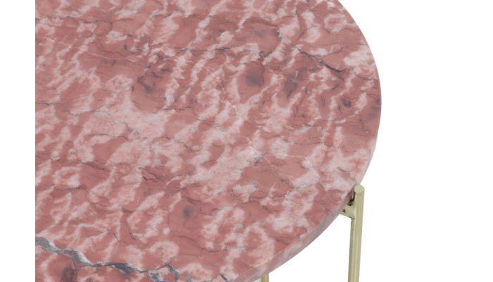 LEON - Table basse marbre rose petit modèle