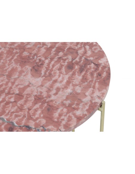 LEON - Table basse marbre rose petit modèle