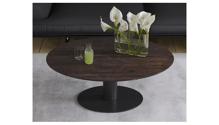UNA - Table basse extensible plateau céramique...