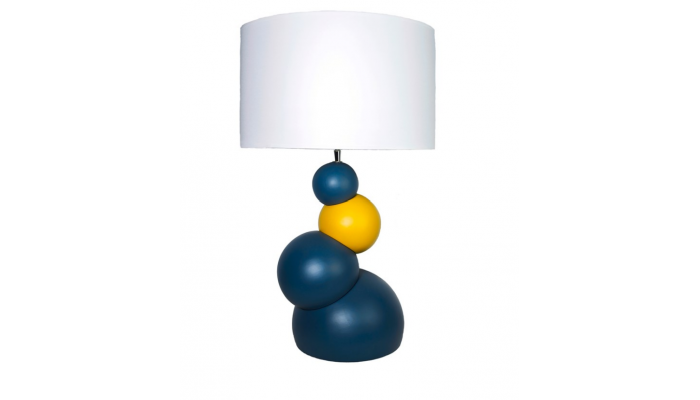 Lampe céramique bleu et jaune