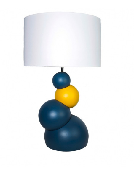 Lampe céramique bleu et jaune