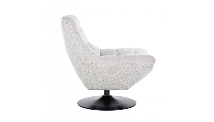 Fauteuil pivotant Rachelle White Bouclé