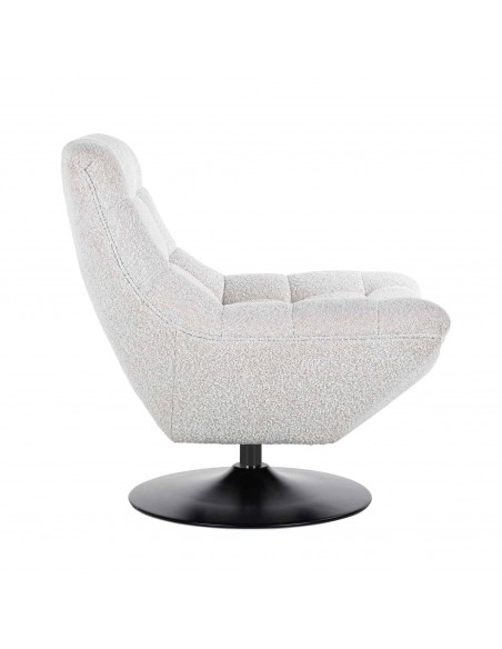 Fauteuil pivotant Rachelle White Bouclé