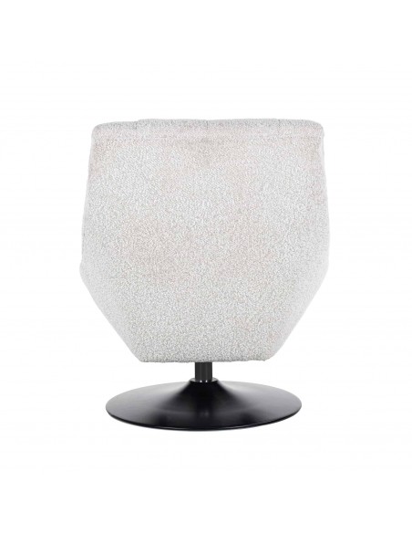 Fauteuil pivotant Rachelle White Bouclé