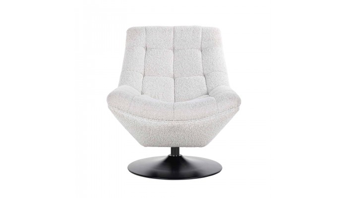 Fauteuil pivotant Rachelle White Bouclé