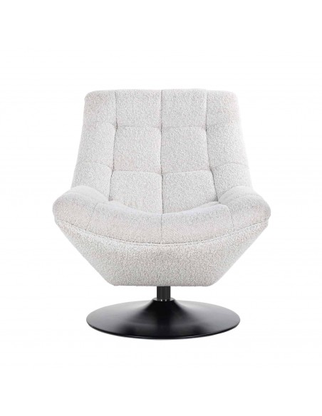 Fauteuil pivotant Rachelle White Bouclé