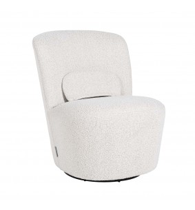 Chaise pivotante Letia White Bouclé