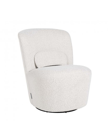 Chaise pivotante Letia White Bouclé