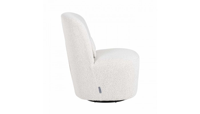 Chaise pivotante Letia White Bouclé