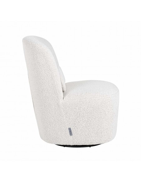 Chaise pivotante Letia White Bouclé