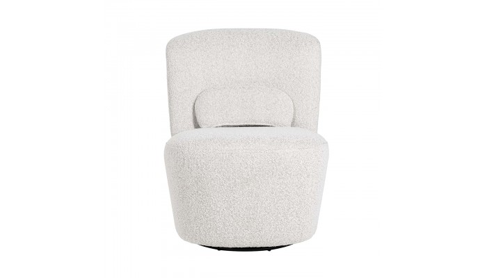 Chaise pivotante Letia White Bouclé