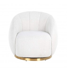 Fauteuil pivotant Jade Blanc Bouclé