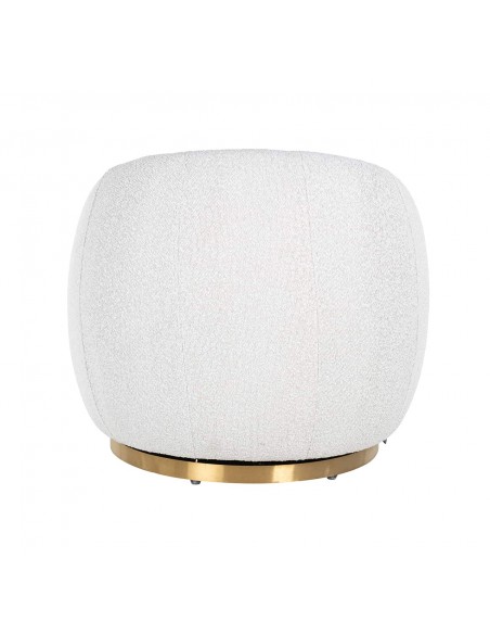 Fauteuil pivotant Jade Blanc Bouclé