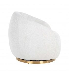 Fauteuil pivotant Jade Blanc Bouclé 2