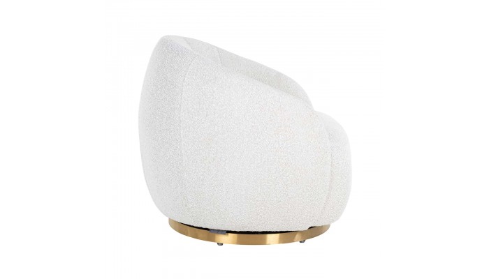 Fauteuil pivotant Jade Blanc Bouclé