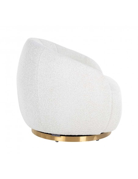 Fauteuil pivotant Jade Blanc Bouclé