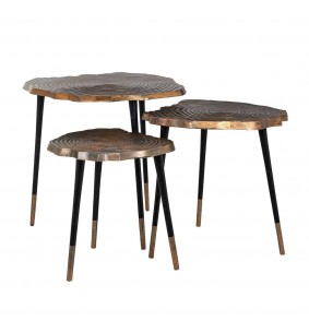 Set de 3 tables basses Sherman gold