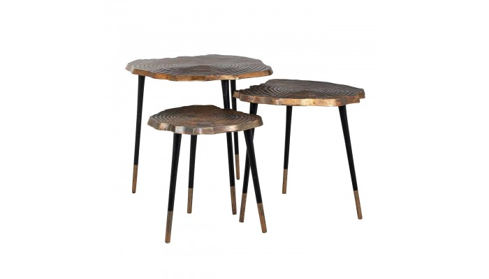 Set de 3 tables basses Sherman gold