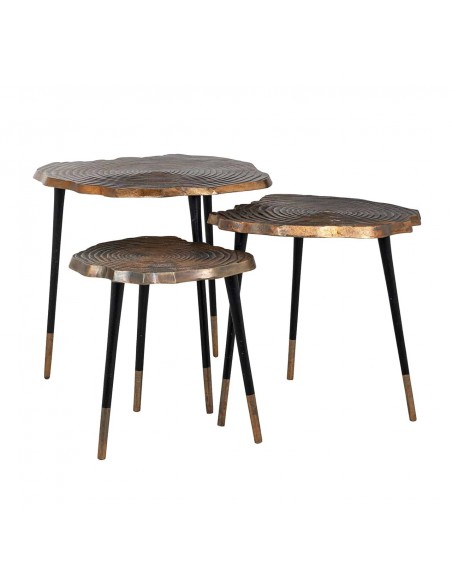 Set de 3 tables basses Sherman gold