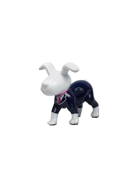 Chien cravaté rose