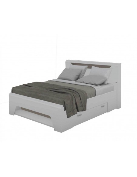 MULTY - Lit avec cadre de lit avec tiroirs pour rangement 140 x 190 cm