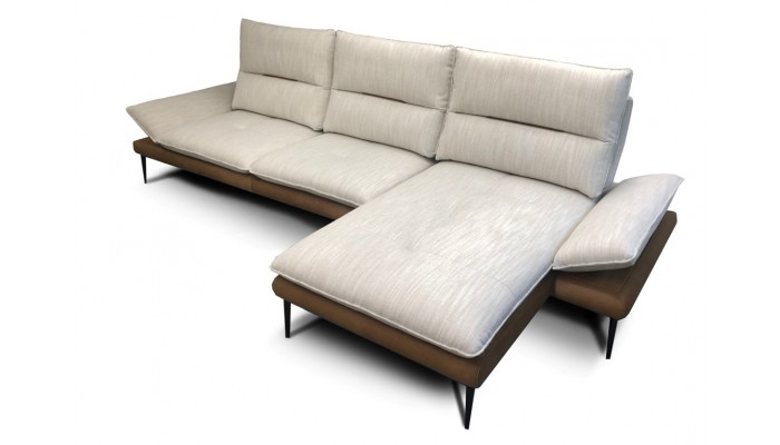 POEME - Canapé 3 places avec chaise longue en...