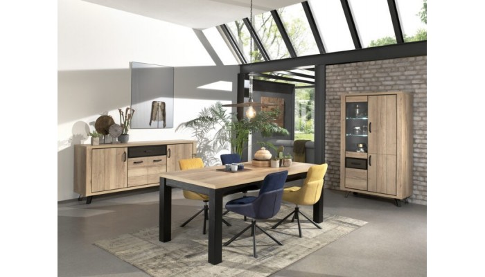 MOUNT- Table avec allonge - 4 pieds massifs 200 cm / 275 cm x 100 cm 