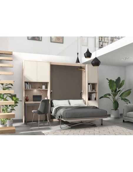 SMART - Armoire lit vertical avec bureau 