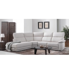 VEDER - Canapé d'angle tissu, 1 relax électrique 